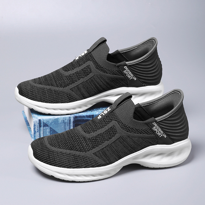 Cross-border Bestseller Lightweight Slip-on Walking Single Sports Shoes, Breathable Mesh Loafers For Middle-aged And_vogvips.com