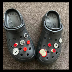 Red apple bite a apple hole shoe shoe flower shoe buckle adapter cross sweet potato hot sale diy shoe surface decoration buckle