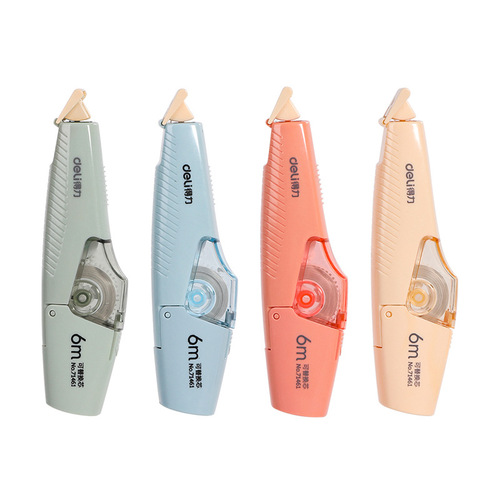Deli 71461 replaceable core correction belt transparent film belt correction belt pen type student correction belt correction belt