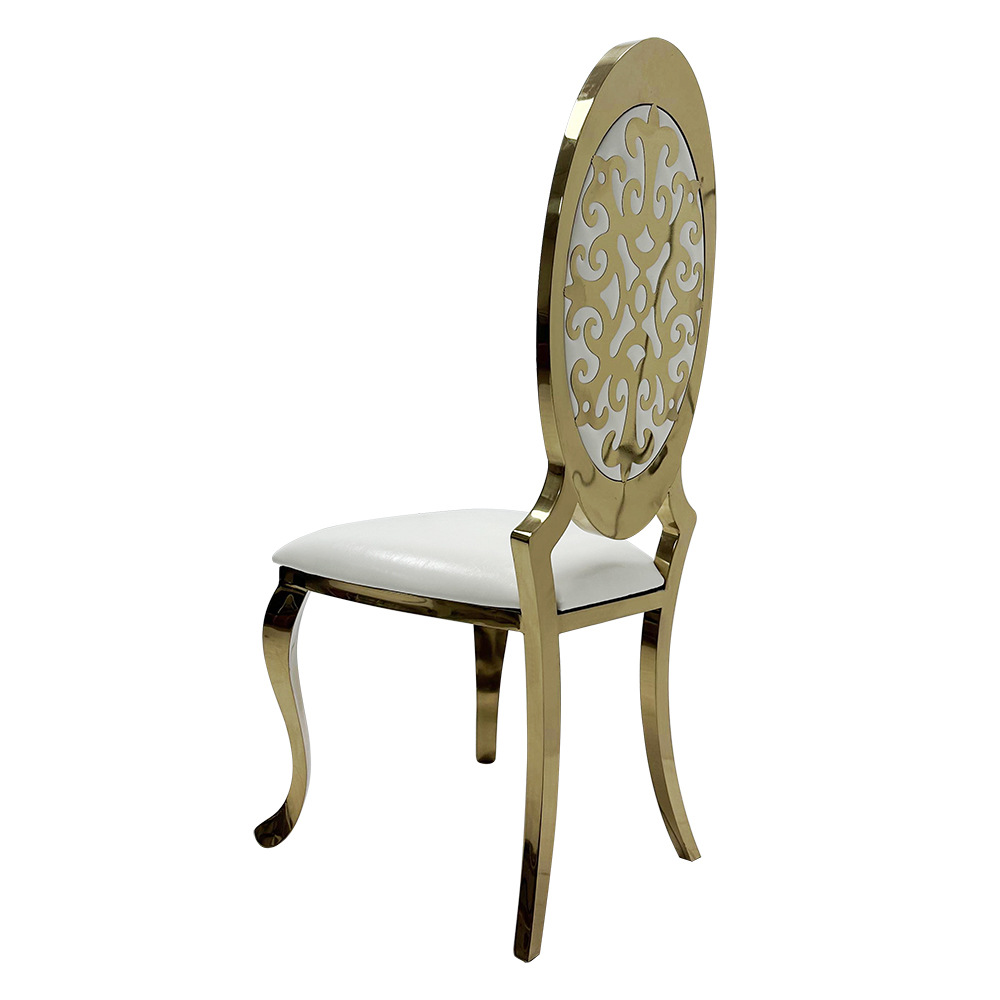 Sillas de comedor europeas personalizadas a granel sillas de banquete de hotel restaurantes de acero inoxidable retro sillas de mesa sillas de boda