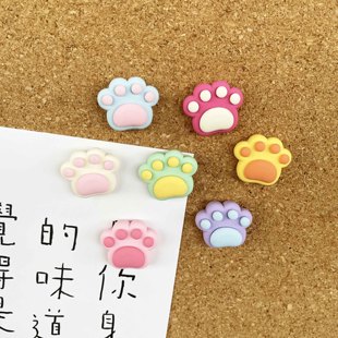 7 pc/set ins kitten claw color small thumbtack creative cute cork message board felt cloth nail photo