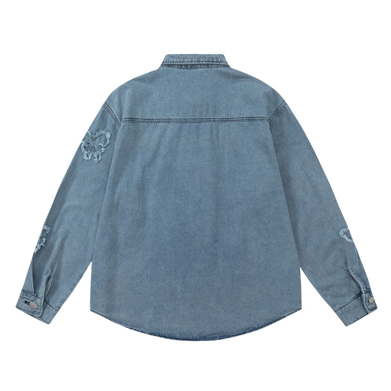 Abbigliamento maschile retrò semplice design farfalla cappotto di jeans uomo e donna ins marchio di moda giacca casual top_voghion.com