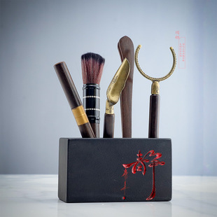 Haoshizhai Wujin Stone Tea Ceremony Six Gentlemen Can Make Stone Pen Holder Pen Insertion Rack Tea Room Tea Clip Accessories Ceremony