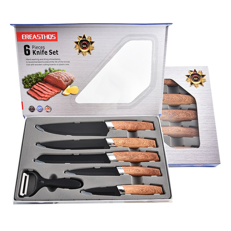 스프레이 페인팅된 나뭇결 핸드메이드 박스 6개 세트