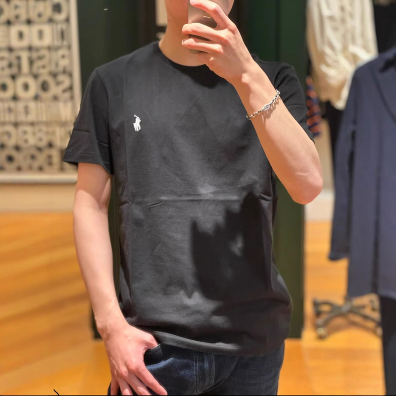 2024 スポット rl ラフポニーロゴ刺繍メンズとレディースラウンドネック半袖 Tシャツ多用途カジュアルサポートドロップシッピング|undefined