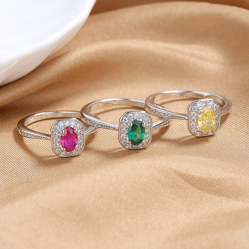 Casual, Daily Occasion 1 Piece Fashion Rectangle Copper Inlay Zircon Rings