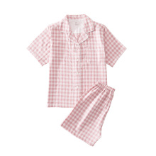 无印日式良品短袖睡衣女双层纱布男士纯棉短裤情侣家居服套装夏季