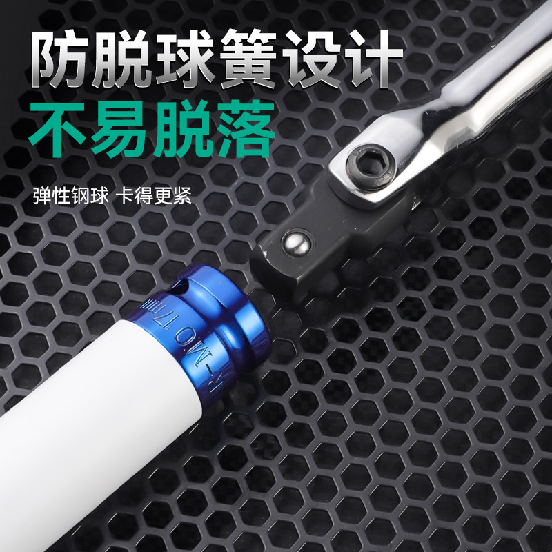 Llave de trinquete rápida universal extendida de grado industrial Niuxiang Llave de trinquete de varilla extendida voladora grande de 24 dientes ultralarga de grado