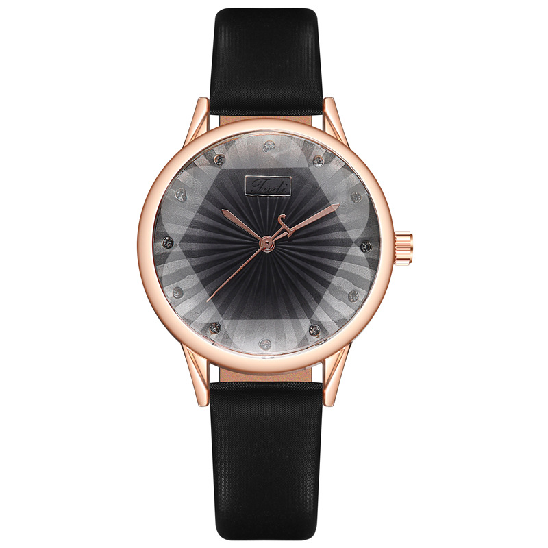 Orologio da polso da donna 32 mm a tre lancette con pietra di cristallo Orologio da donna analogico al quarzo con design poligonale alla moda con cinturino in pelle_voghion.com