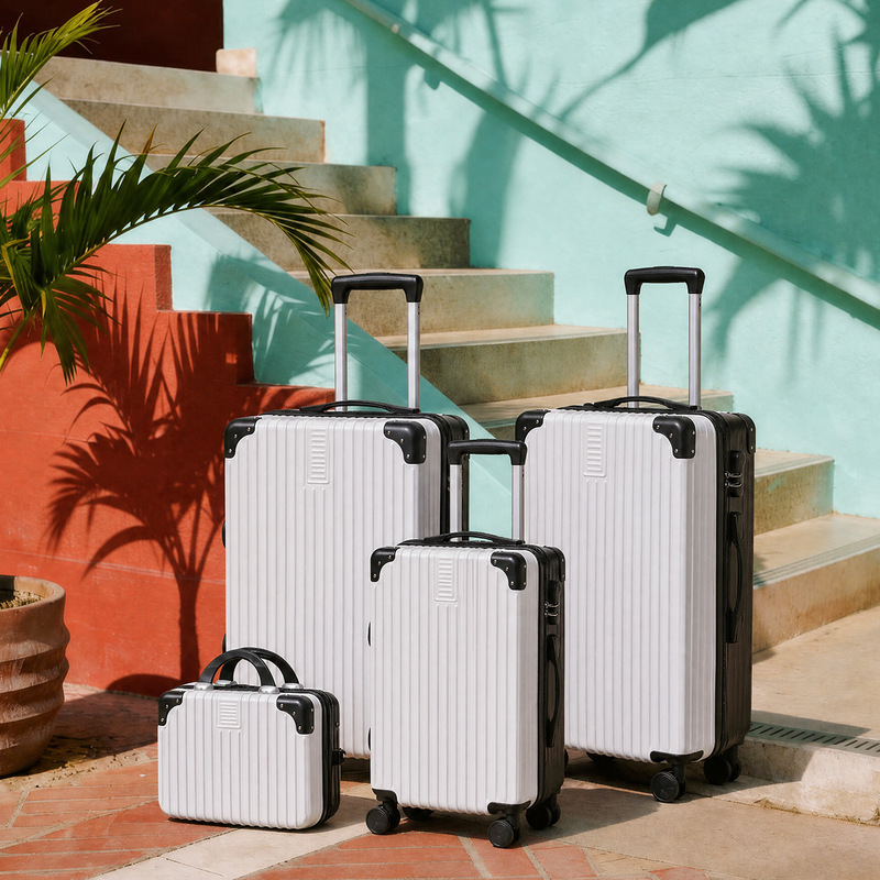 20inch Trendy Color-Block Outdoor Travel Trolley Bag with Vintage Edge Design 28inch Large Capacity Password Lock Suitcase