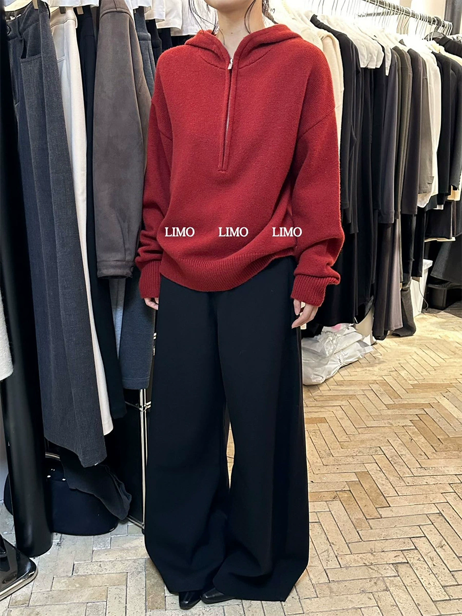 LIMO Fleece демисезонные брюки для отдыха, костюм, оверсайз, высокая талия, свободный свободный крой, приталенные