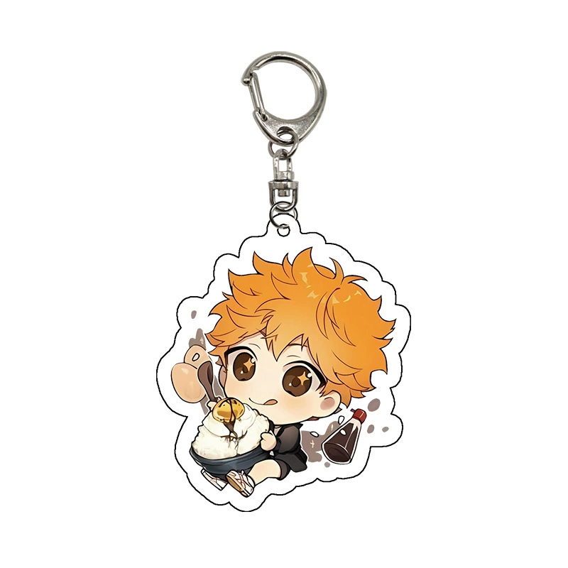 Акриловый брелок (PQ Junior) персонажи Haikyuu!!, 6–6,5 см x 3 мм, кольцо из нержавеющей стали