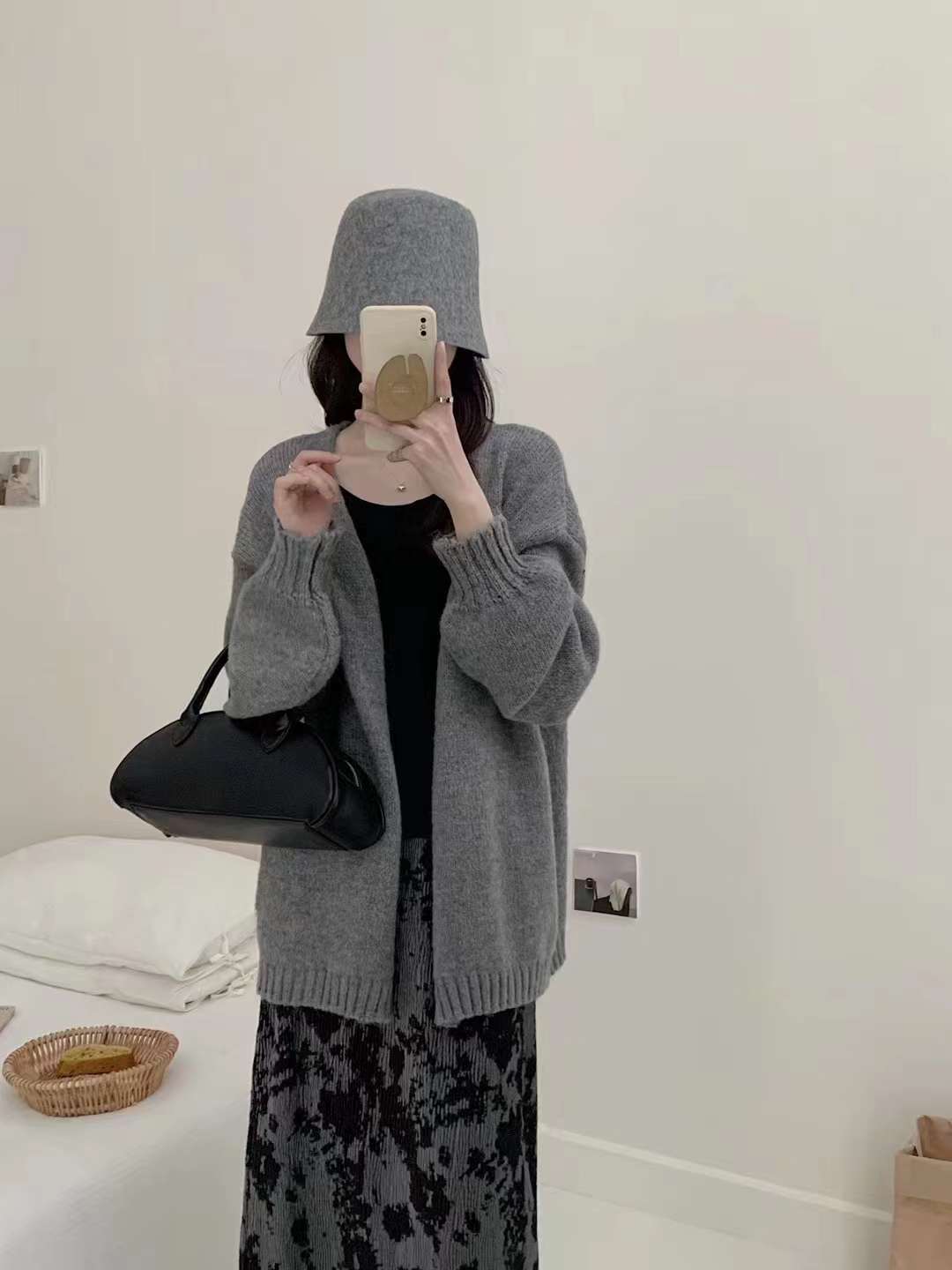 24 Dongpuyuan estilo largo estilo coreano de estilo universal simple chaqueta de estilo relajado aguja de vestir