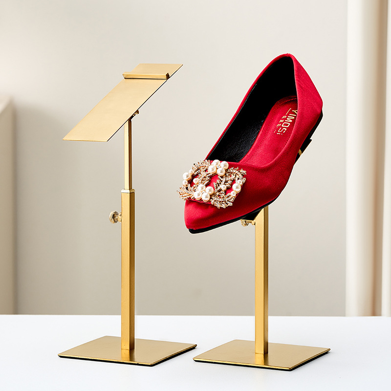 不锈钢鞋子展示架可调节鞋托支架服装店陈列架多功能鞋撑跨境热销