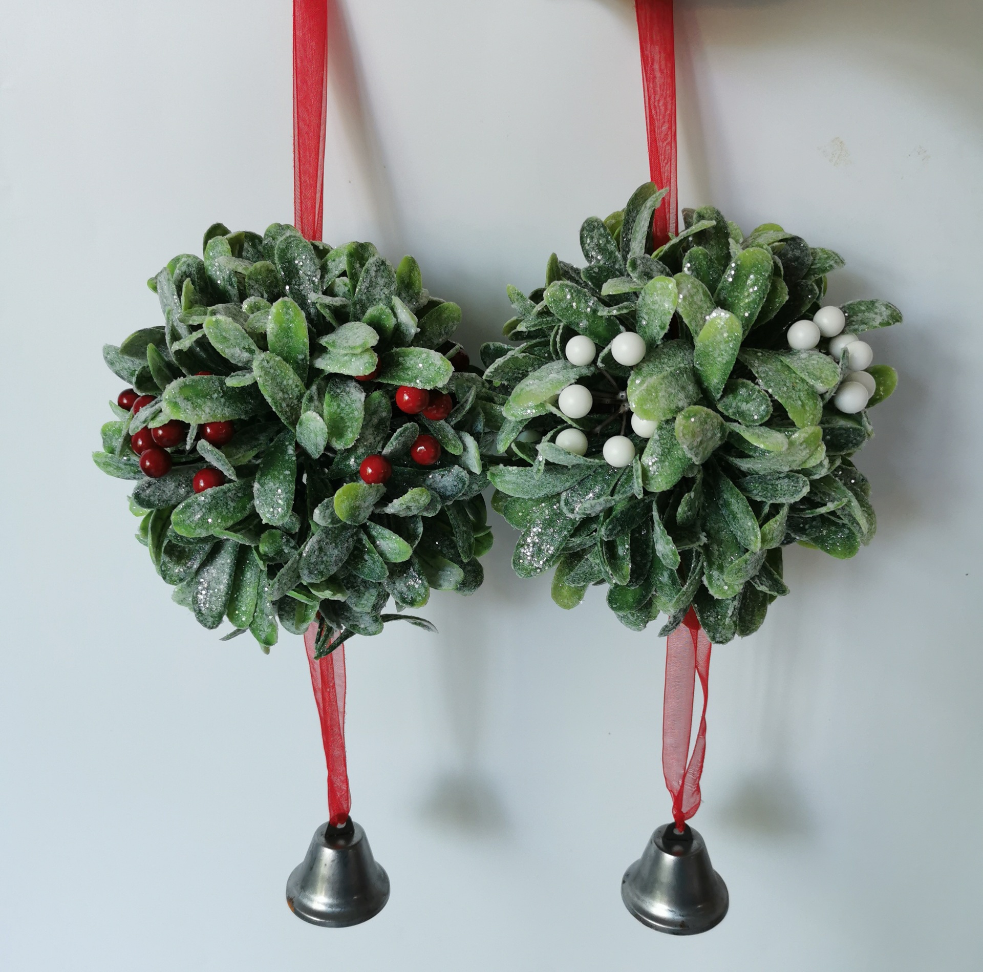 Fuente de la fábrica simulación planta verde simulación muérdago hogar decoraciones de la boda adornos colgantes de pared muérdago