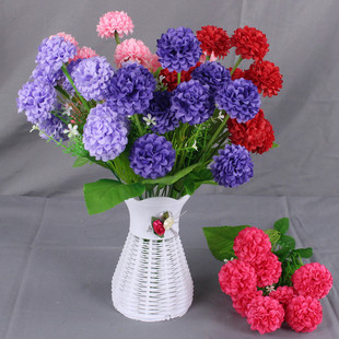 Single simulation flower fake flowers 9 heads hydrangea flower ding incense ball wedding bouquet project decoration placed flower arrangement silk flowers