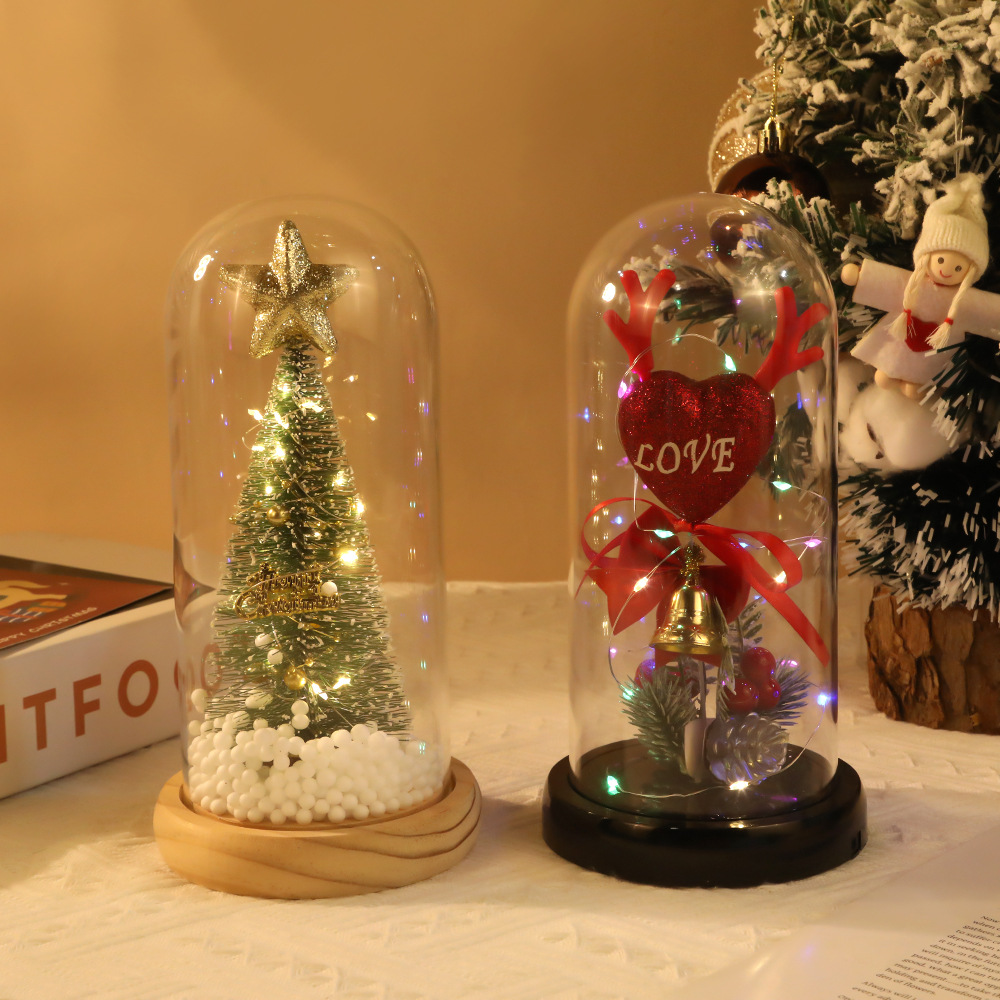 新款爱心气球圣诞树礼盒送好友闺蜜生日礼物室内装饰品永生花摆件