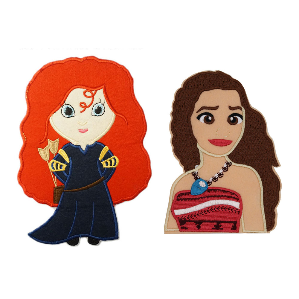 日本刺绣机制作 梅莉达公主羽绒服牛仔衫补丁DIY徽章布贴