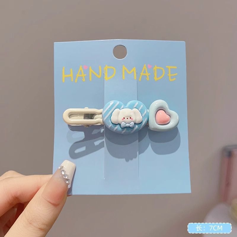 Pinza para el cabello de dopamina sin costuras de color caramelo clip lateral femenino flequillo clip para el cabello roto tocado clip de pico de pato y2k horquilla de una palabra