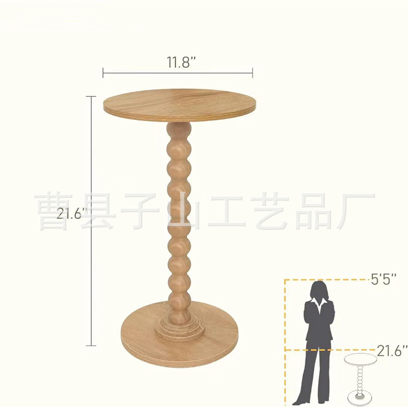 Redondo borde de madera sólida esquina retro lujosa mini sofá lado de taza de la cabeza de la cama móvil dispositivo de extracción rack