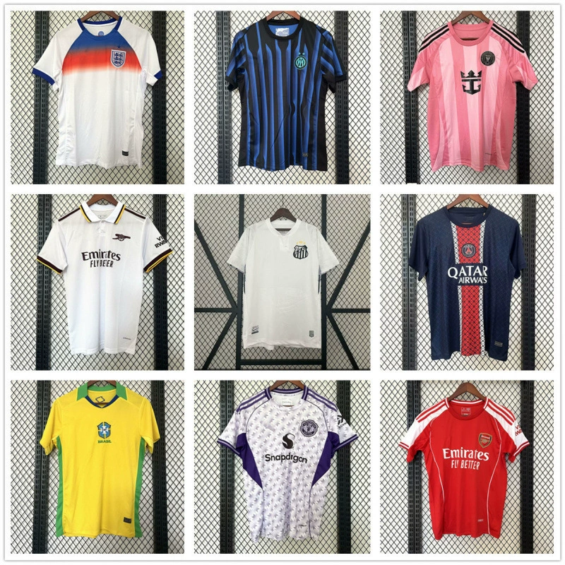 Футбольные майки нового сезона 2526: Арсенал, Реал Мадрид, Марокко, Барселона, Бразилия, AC, тайская версия