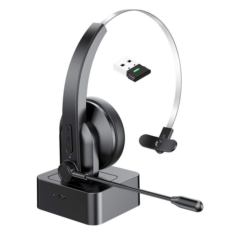 Truck Driver 2.4g Bluetooth Noise-Cancelling Wireless Headset Silent Computer Office Call Center Operator Cross-Border Communication
