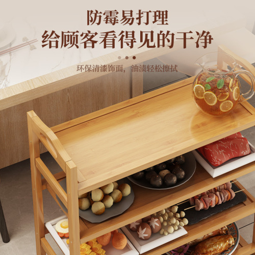 Layered Vegetable Trays for Multi-Level Hot Pot Restaurants, Commercial Kitchen Shelf for Food Display
