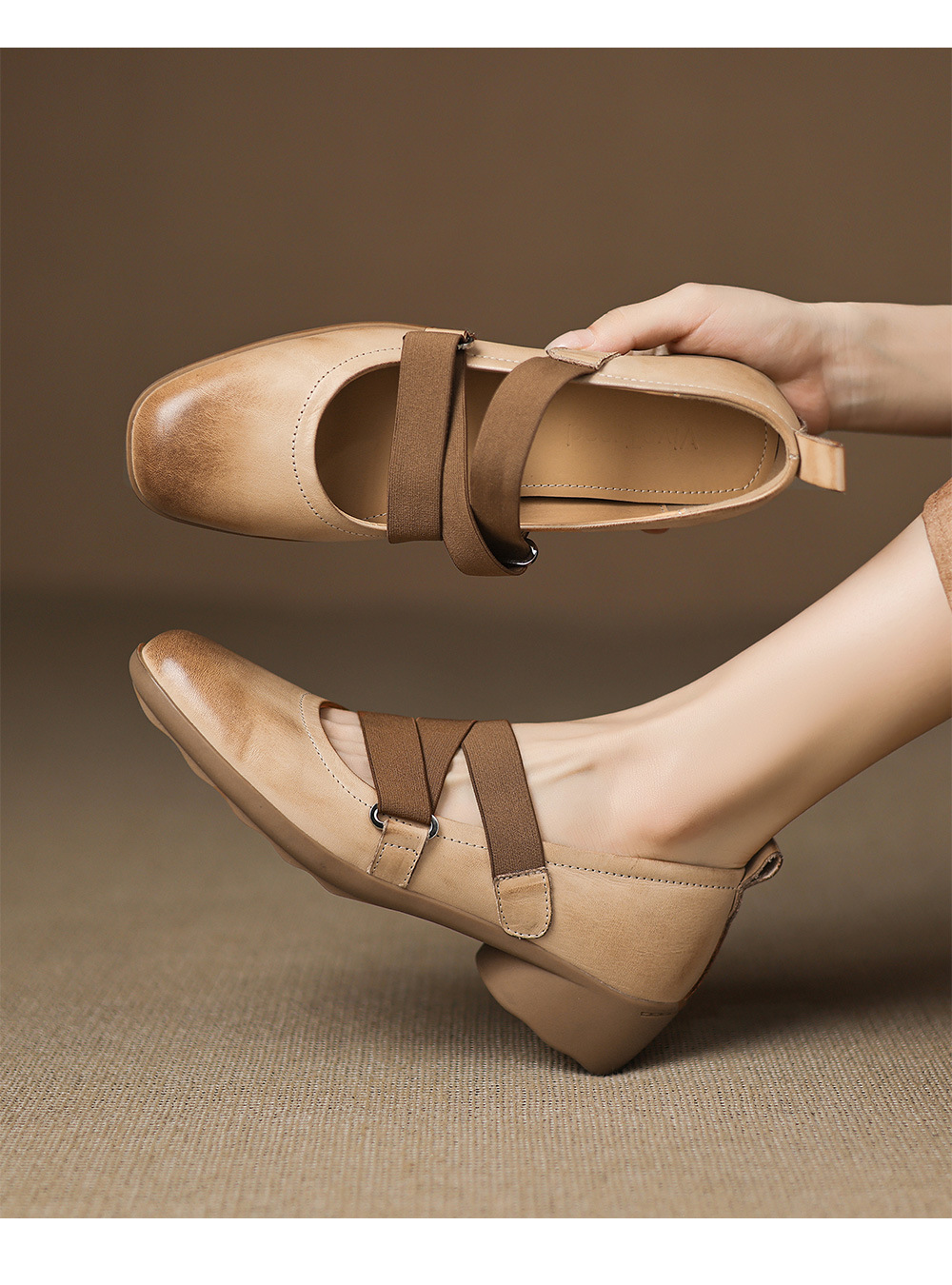 Giày Mary Jane nữ quai ngang gót xuồng 4 cm, phong cách ballet retro — đen chi tiết 1