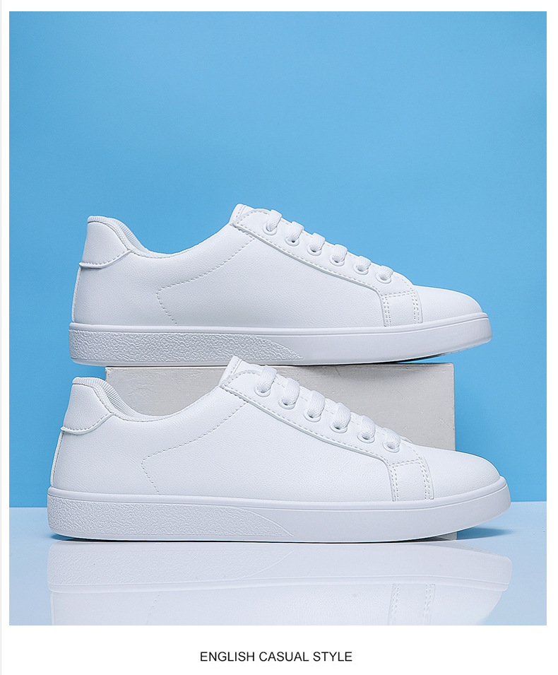 Férfi fehér bőr sneaker légáteresztő alkalmi sportcipő_voghion.com