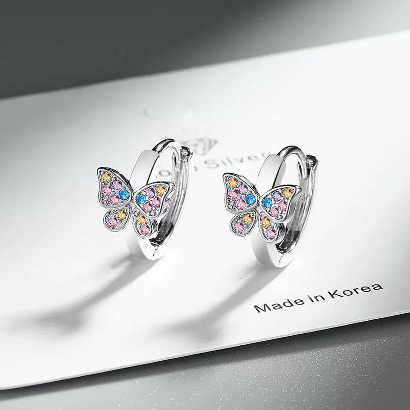 Earrings with bow, zirconium, European style