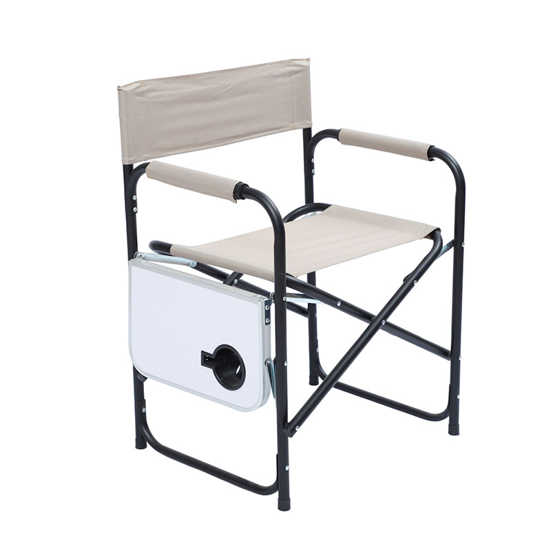Silla alta Plegable ligera portátil con bandeja de mesa silla de director de picnic al aire libre Silla de pesca fábrica al por mayor