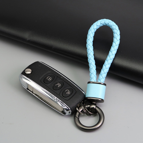 Cute ins internet celebrity car key chain pendant creative Korean style bag pendant woven leather rope key chain wholesale