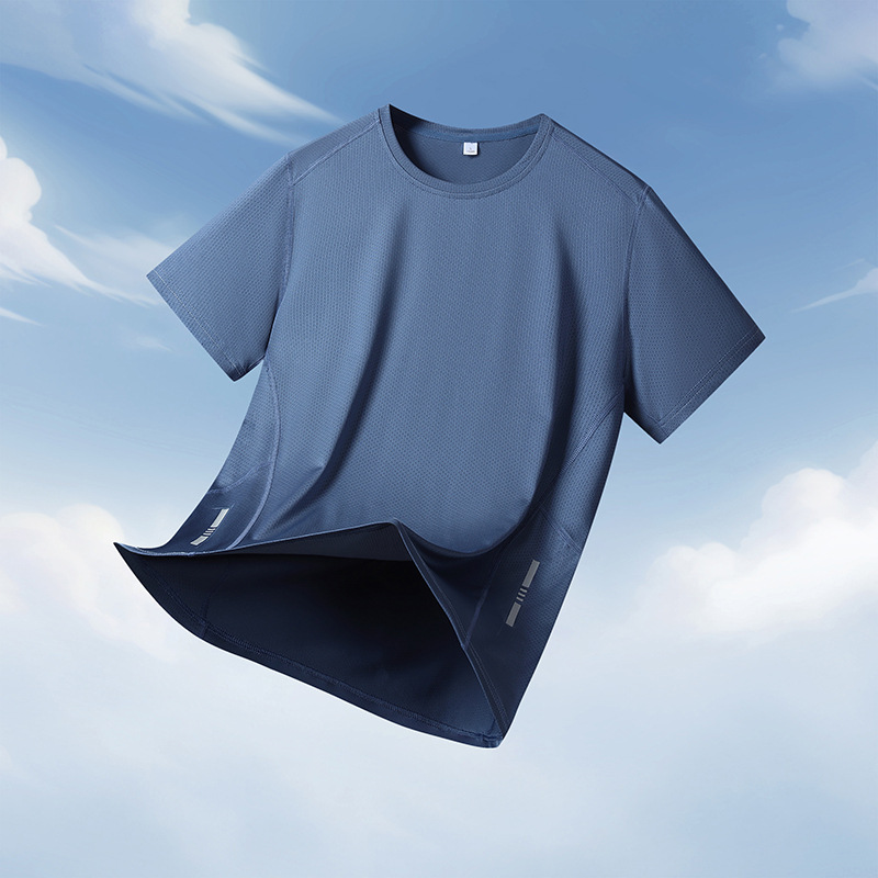 2024 nuevo estilo al aire libre transpirable deportes casuales camiseta de pareja de manga corta fitness masculino de secado rápido carrera elástica suelta