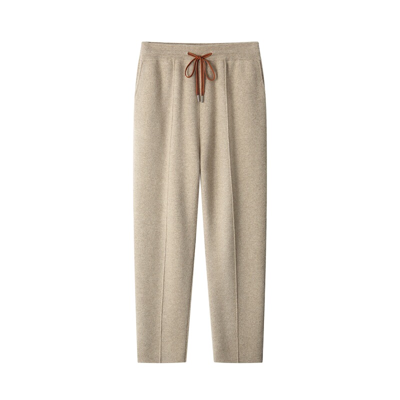 Jie's Old Money Style Men's 100% Australian Wool Straight-Leg Pants with Center Seam, Business Casual Thickened Long Pants, Trendy