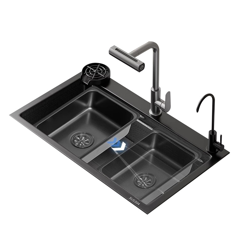 Granos de mijo granos de un solo tanque fregadero 4MM grueso multifuncional lavabo lavavajillas fregadero de cocina de acero inoxidable 304