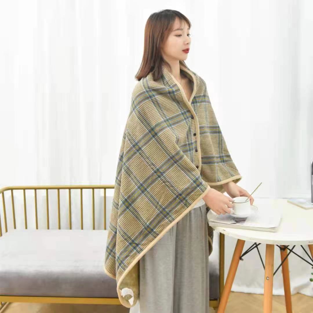 Crossborder Japanese thickened button blanket office nap blanket shawl