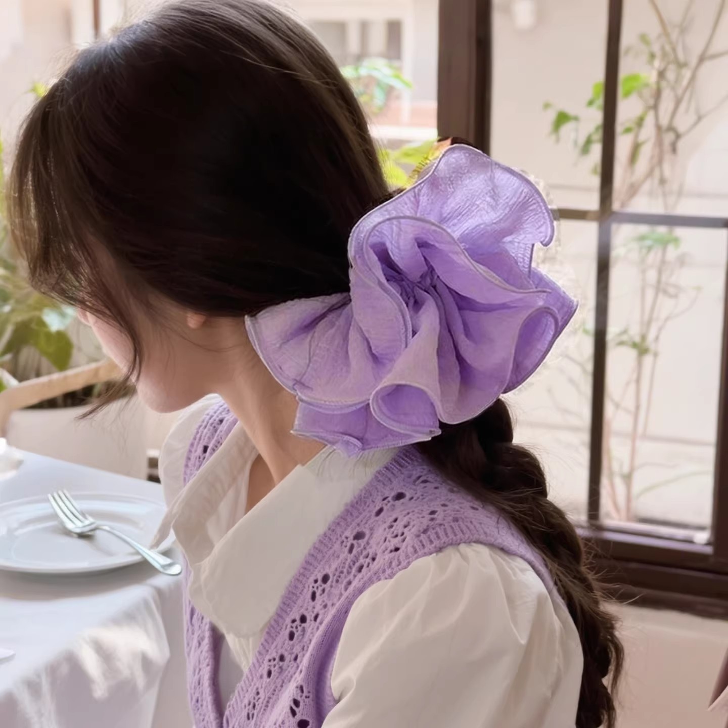 2026 nuevo estilo coreano super grande anillo de pelo intestino grande niñas de alto nivel de sensación de cabello de flores cuerdas de cabello de cordón de goma adornos para el cabello