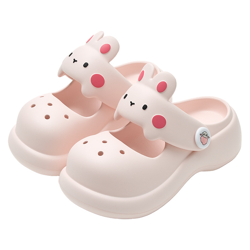 Niedliche, hochwertige Cartoon-Clogs für Mädchen, dicke Sohle, elegante Zehensandalen, Strandclogs, Mary-Jane-Damenschuhe_voghion.com