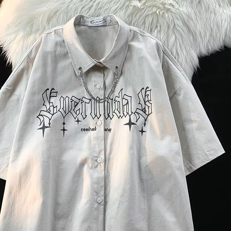 Verano nueva camisa estilo coreano versátil suelta moda casual Thin Top Juventud Popular de manga corta muchachos