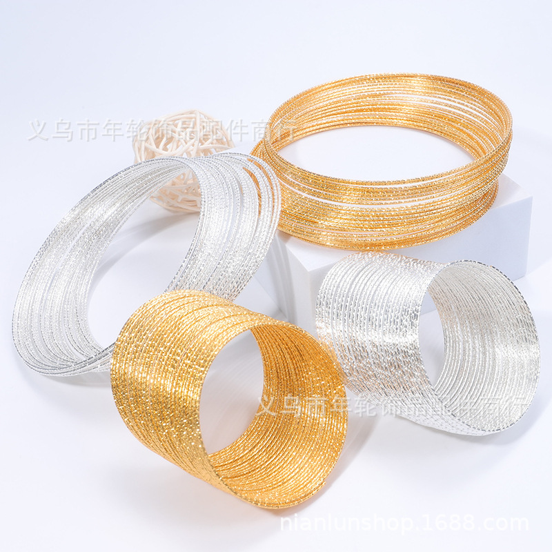 Cross-border 30 ring/wrapped iron wire ring flower coil diy accessories antique shaped coil manual car hanging ring accessories