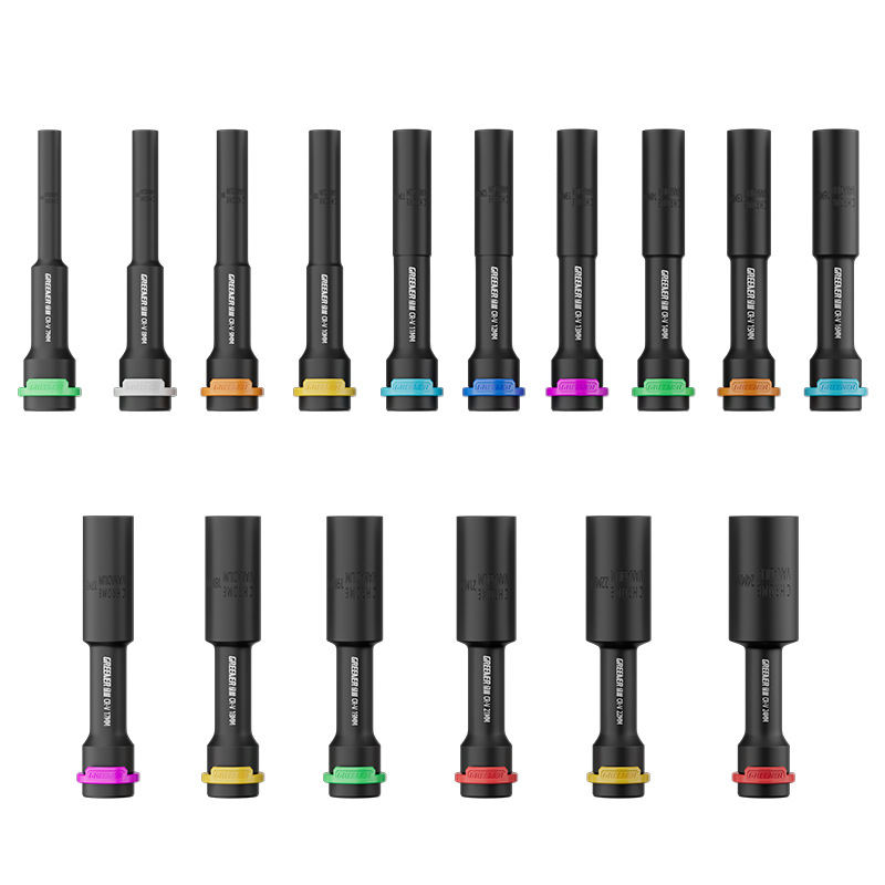 Green Forest Llaves eléctricos alargados manguito de pared delgada reparación de motocicleta 10mm hexagonal exterior cabeza de manguito profundo herramienta Dafei