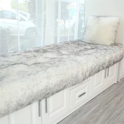 Oversized Chair Cushion Imitation Cashmere | Car Carpet - white-base-and-black-tip-color-6060cm