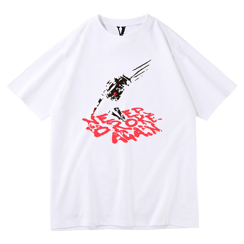 Vlone Summer New Printed Men's and Women's Short-Sleeved Couple T-Shirts Cross-Border Trendy Men's Clothing Vlone Summer New Printed Men's and Women's Short-Sleeved Couple T-Shirts Cross-Border Trendy Men's Clothing
