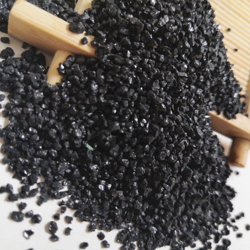 现货供应黑色金刚砂水处理磨料材料金刚砂 喷砂除锈 金刚砂