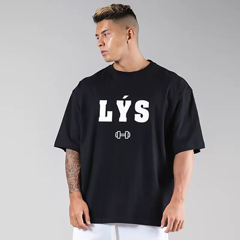 LYFT肌肉夏季健身短袖男士兄弟韩版棉宽松运动篮球大码圆领健身服