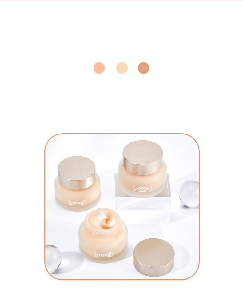 NOVO Foundation provides concealer, moisture retention, long-lasting makeup without smudge, water resistance, sweat resistance, oil control, dry skin, light cream skin foundation undefined