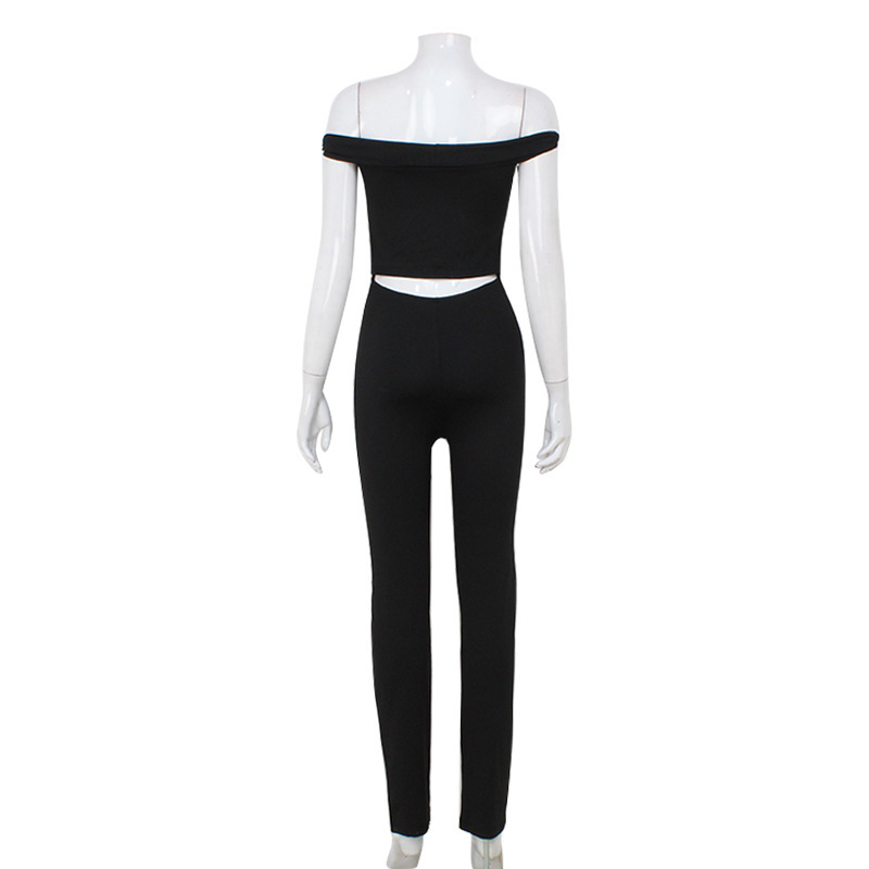 Off Shoulder Corset Tight Fitting Cinched Sexy One Piece Trousers Jumpsuit Women Clothing