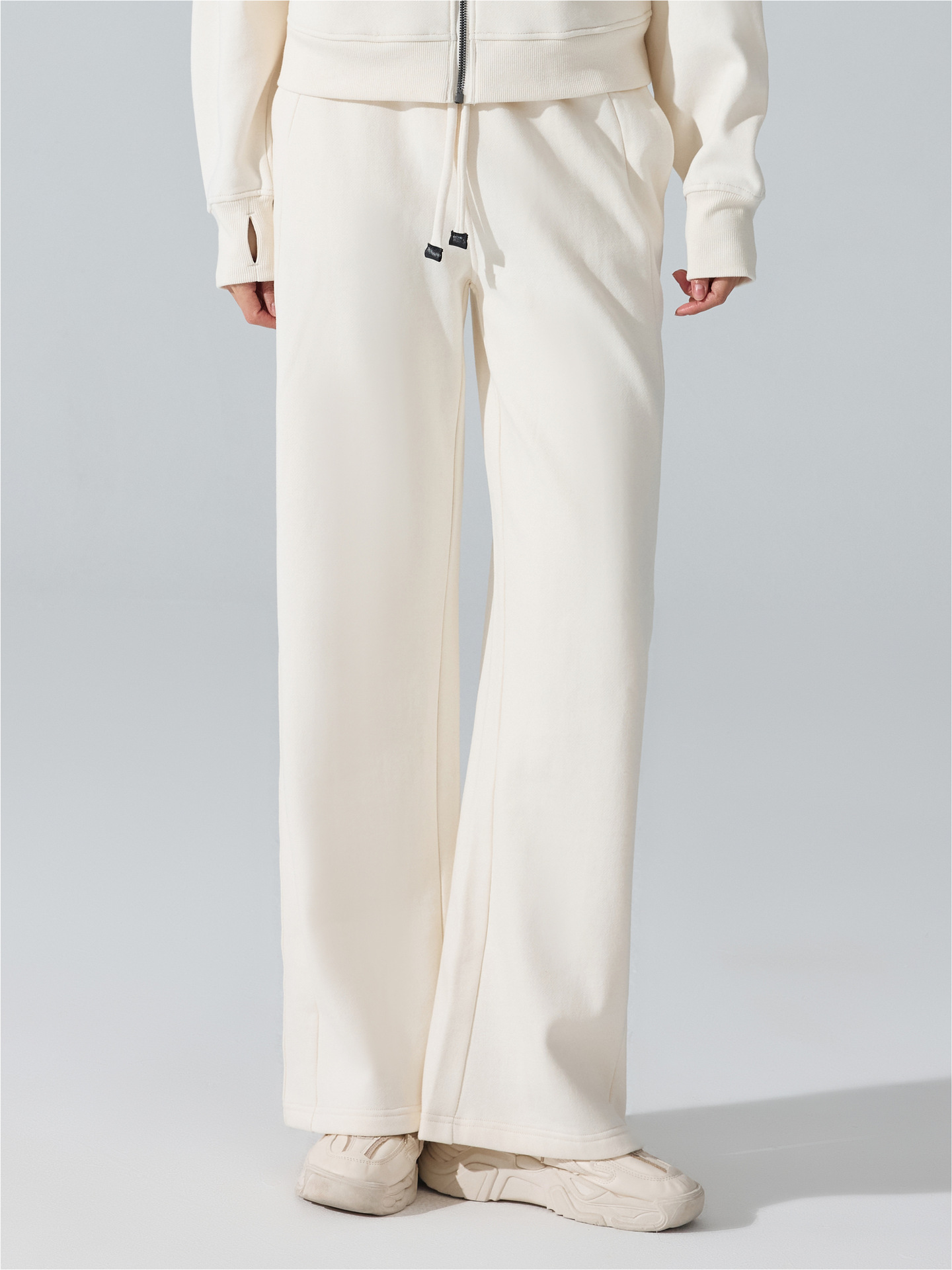 Otoño y invierno más pantalones de terciopelo de cuerda pull-out pantalones de yoga para mujeres sueltos de cintura alta recta de bolsillo deportivo de piernas anchas pantalones para mujeres image 3