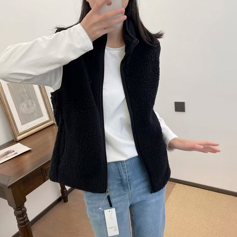 Youjia mujeres de terciopelo largo polar chaleco de lana de otoño e invierno cálido chaleco deportivo chaqueta sin mangas 451441