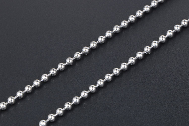 Fashion Simple Round Bead Chain Solid Color Titanium Steel Necklace Wholesale Nihaojewelry display picture 7